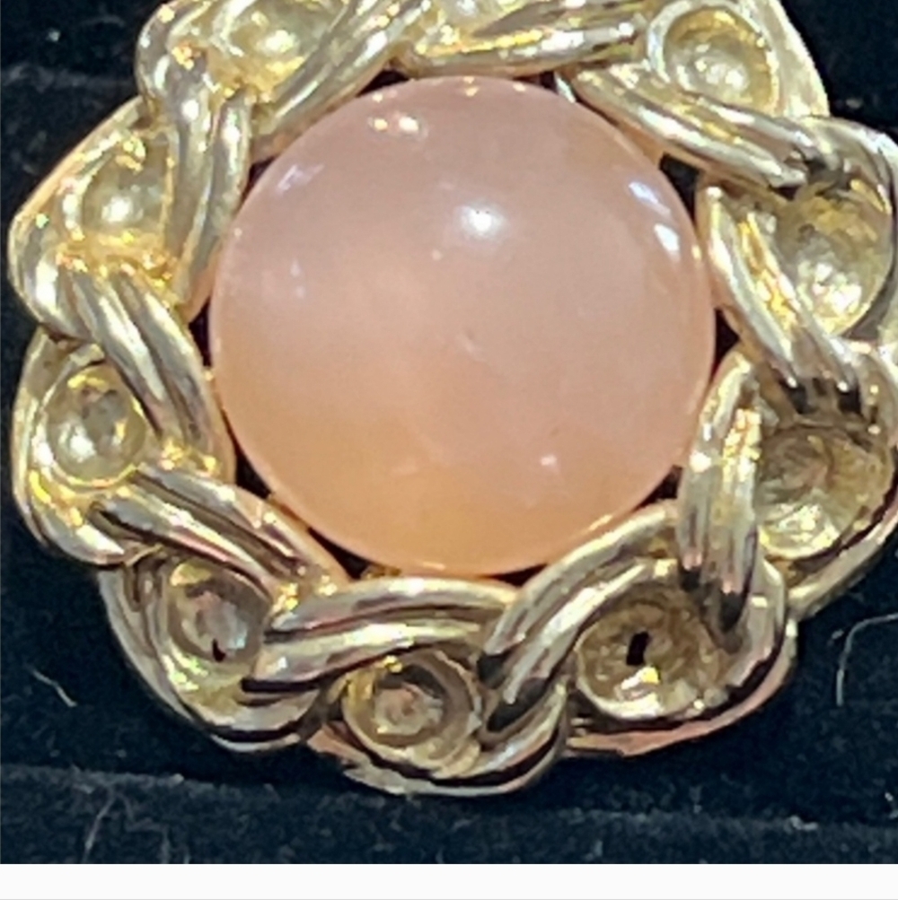 Vtg 1960's Moon Glow lucite pierced earrings - Picture 2 of 4